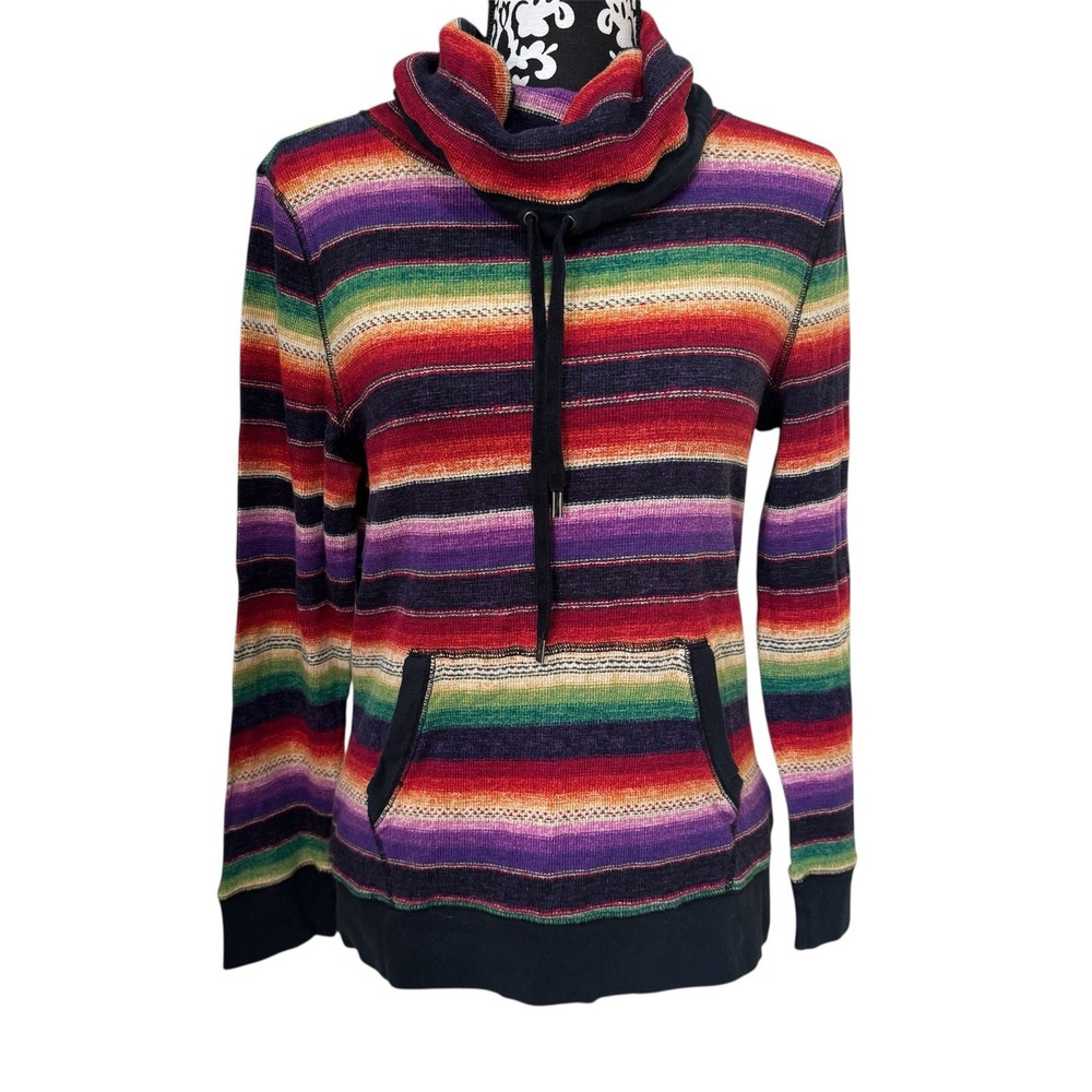 L-RL Active Ralph Lauren Womens Southwestern Cowl Neck L/S Thermal Shirt L